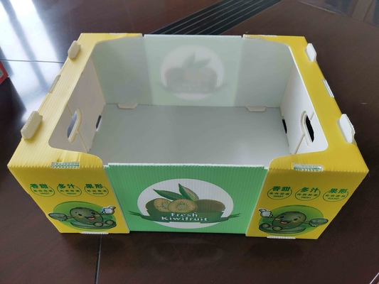 Caja de fruta de plástico reutilizable con capacidad personalizada y ventilación con impresión a color